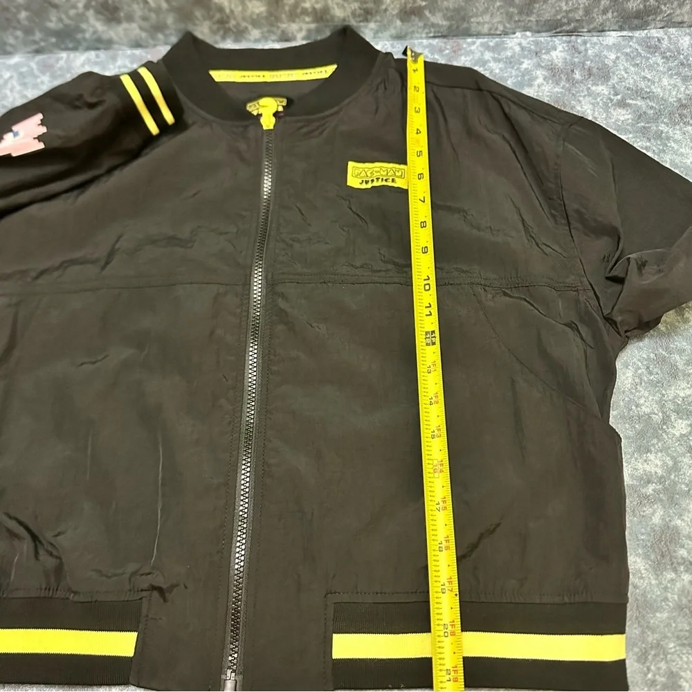 Justice Girls 1980 PAC -MAN Black and Yellow Girls Raincoat Jacket